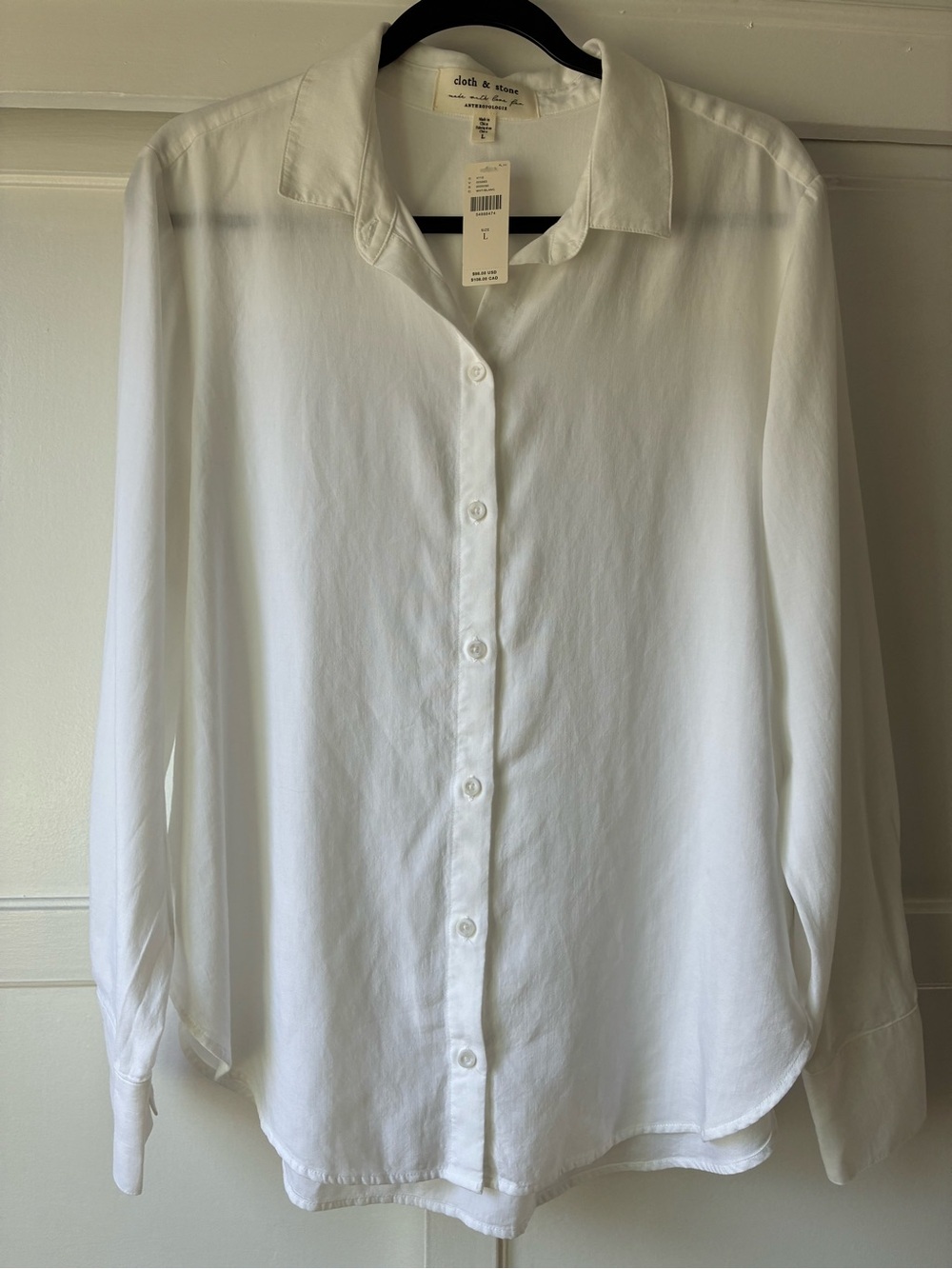 NWT Cloth & Stone for Anthropologie White Button-Up Shirt